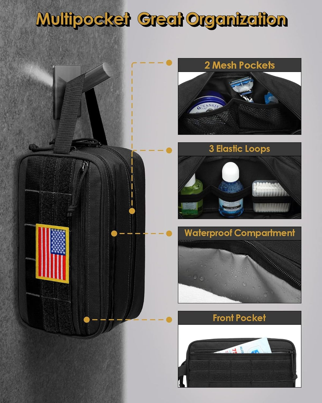 Tacticism Travel Toiletry Bag for Men