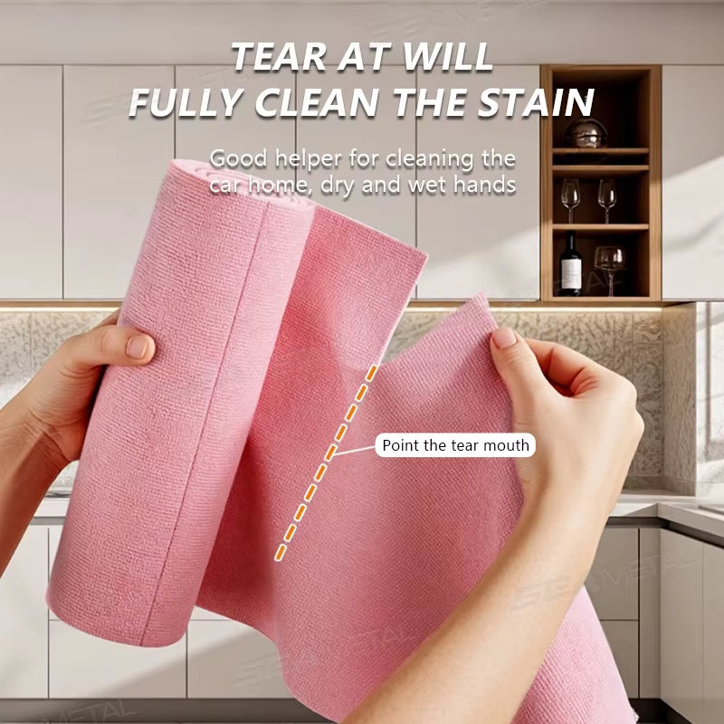 SEAMETAL Microfiber Cleaning Wipes for Car, Household, and Kitchen – 20 Sheets per Roll