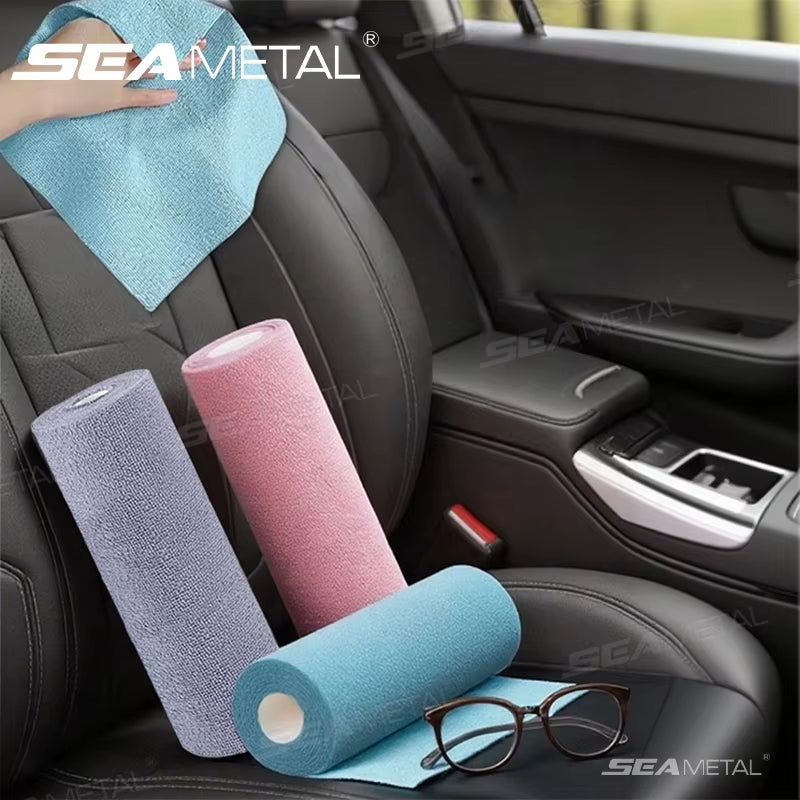 SEAMETAL Microfiber Cleaning Wipes for Car, Household, and Kitchen – 20 Sheets per Roll